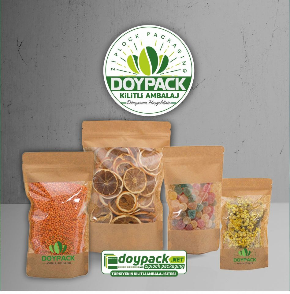 Geniş Pencereli Kraft Kilitli Doypack 250 - 20x30cm