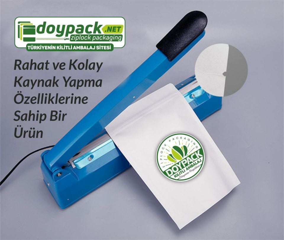 Beyaz Kraft Pencereli Kilitli Doypack