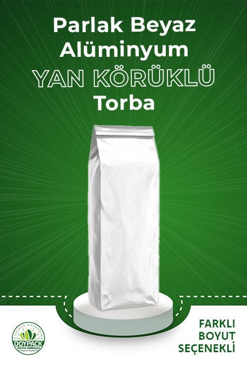 Parlak Beyaz Alüminyum Yan Körüklü Torba 750 - 12.5x40cm