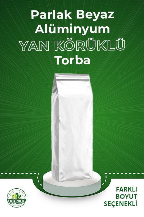 Parlak Beyaz Alüminyum Yan Körüklü Torba 750 - 12.5x40cm