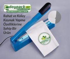 Beyaz Kraft Pencereli Kilitli Doypack 16x27 cm 50