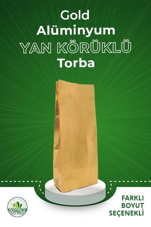 Gold Alüminyum Yan Körüklü Torba