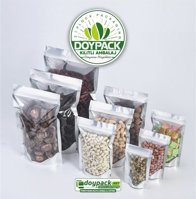 Şeffaf Metalize Gümüş Doypack