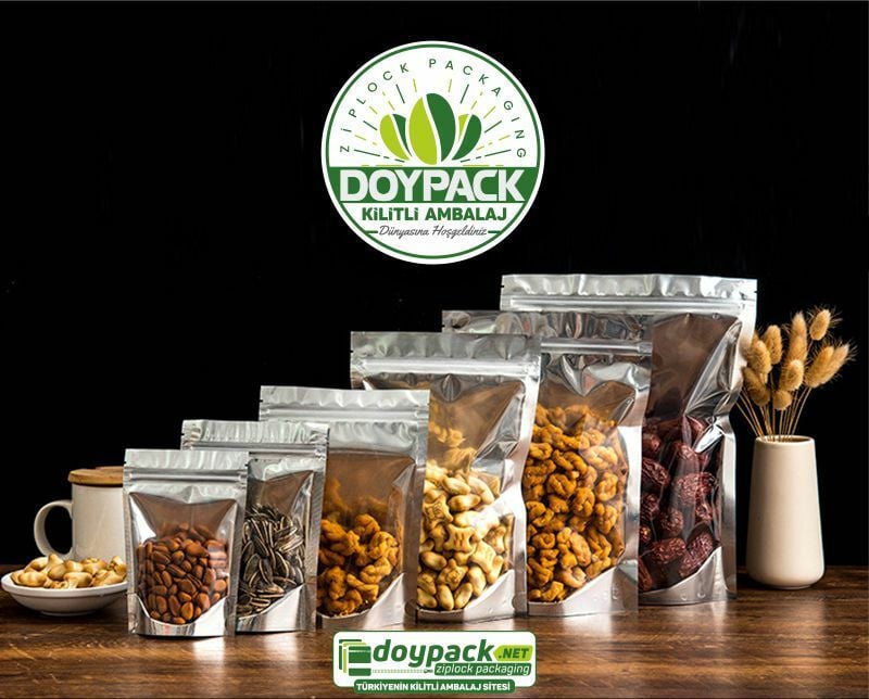 Şeffaf Metalize Gümüş Doypack