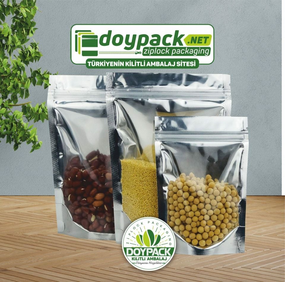 Şeffaf Metalize Gümüş Doypack