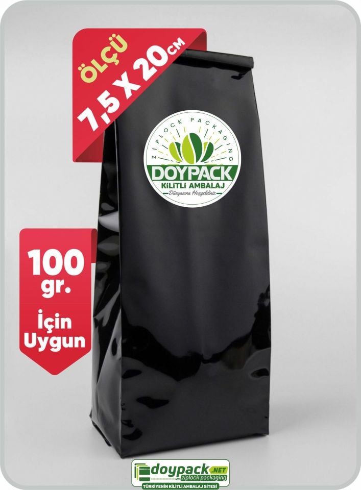 Siyah Alüminyum Yan Körüklü Torba 1000 - 7.5x20cm