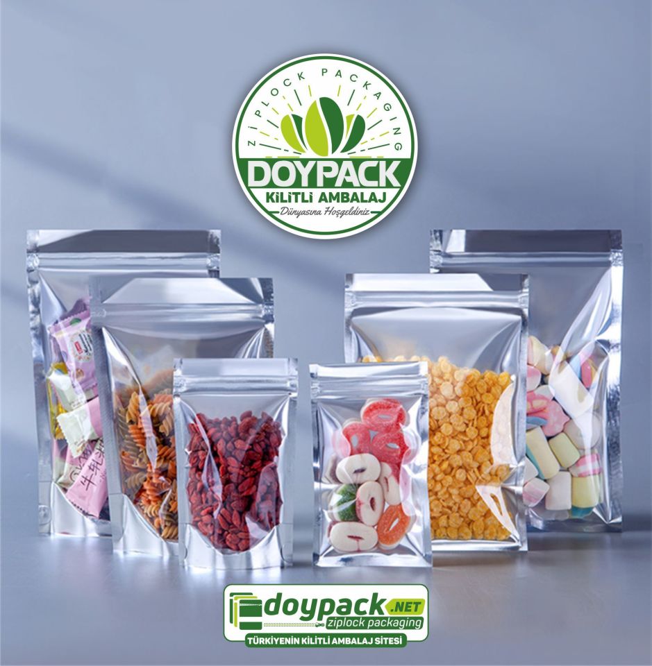 Şeffaf Metalize Gümüş Doypack 1000 - 13x22.5cm