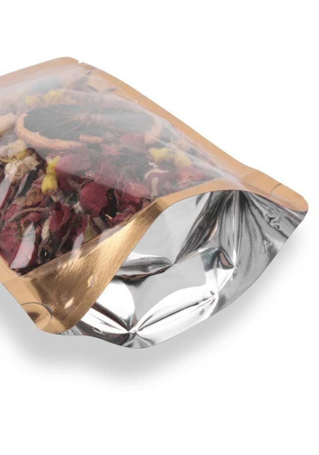 Şeffaf Metalize Gold Kilitli Doypack 3000 - 8.5x14.5cm