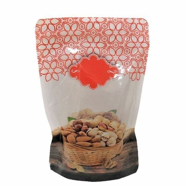 Kuruyemiş Desenli Kırmızı Doypack 1000 - 17.5x25cm