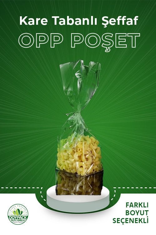 Kare Tabanlı Şeffaf Opp Poşet