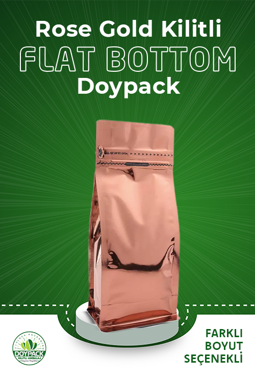 Rose Gold Kilitli Metalize Flat Bottom