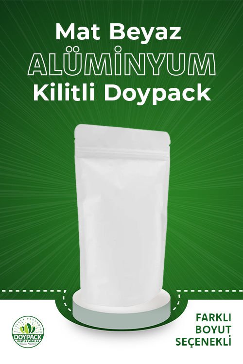 Mat Beyaz Alüminyum Kilitli Doypack