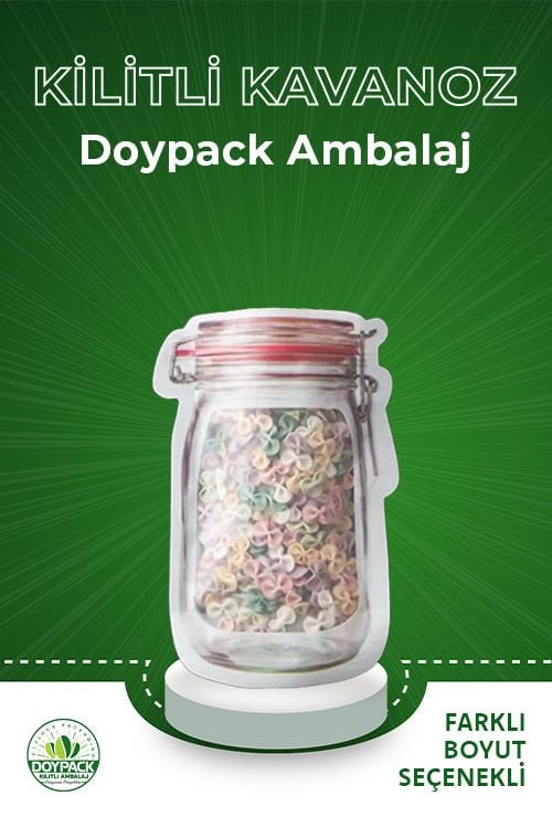 Kilitli Kavanoz Doypack Ambalaj 3000 - 11x18.5cm