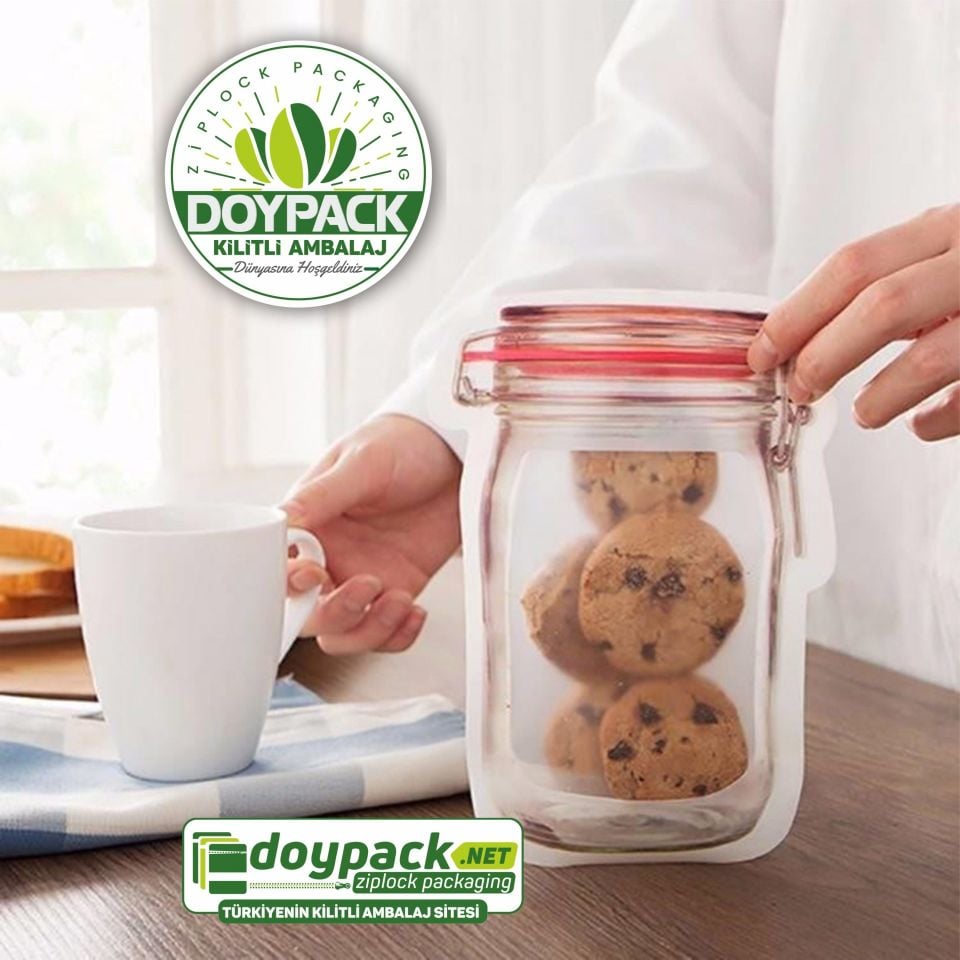 Kilitli Kavanoz Doypack Ambalaj 3000 - 11x18.5cm