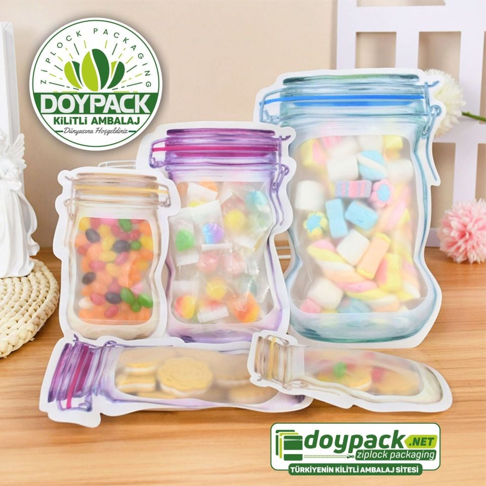 Kilitli Kavanoz Doypack Ambalaj 3000 - 11x18.5cm