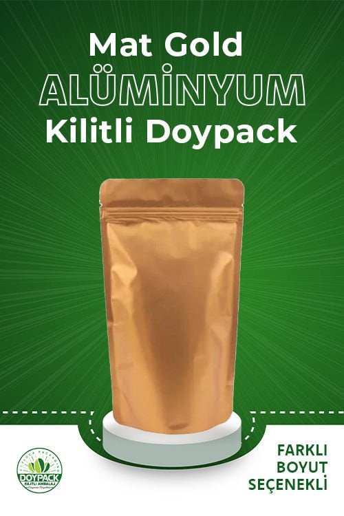 Mat Gold Alüminyum Kilitli Doypack