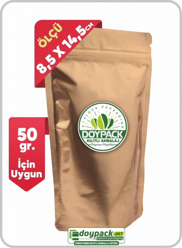 Mat Gold Alüminyum Kilitli Doypack