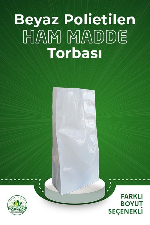 Beyaz Polietilen Ham Madde Torbası 150 - 37.5x88cm