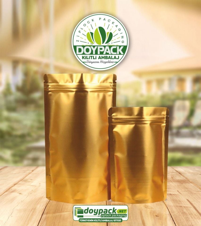 Parlak Gold Alüminyum Kilitli Doypack
