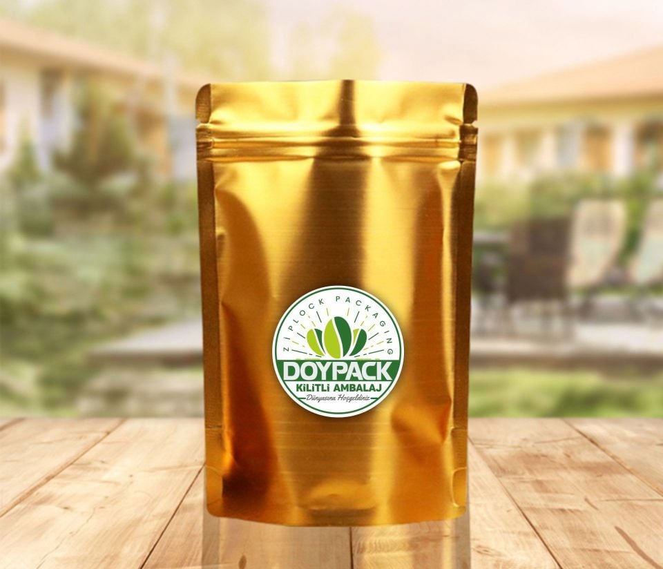 Parlak Gold Alüminyum Kilitli Doypack