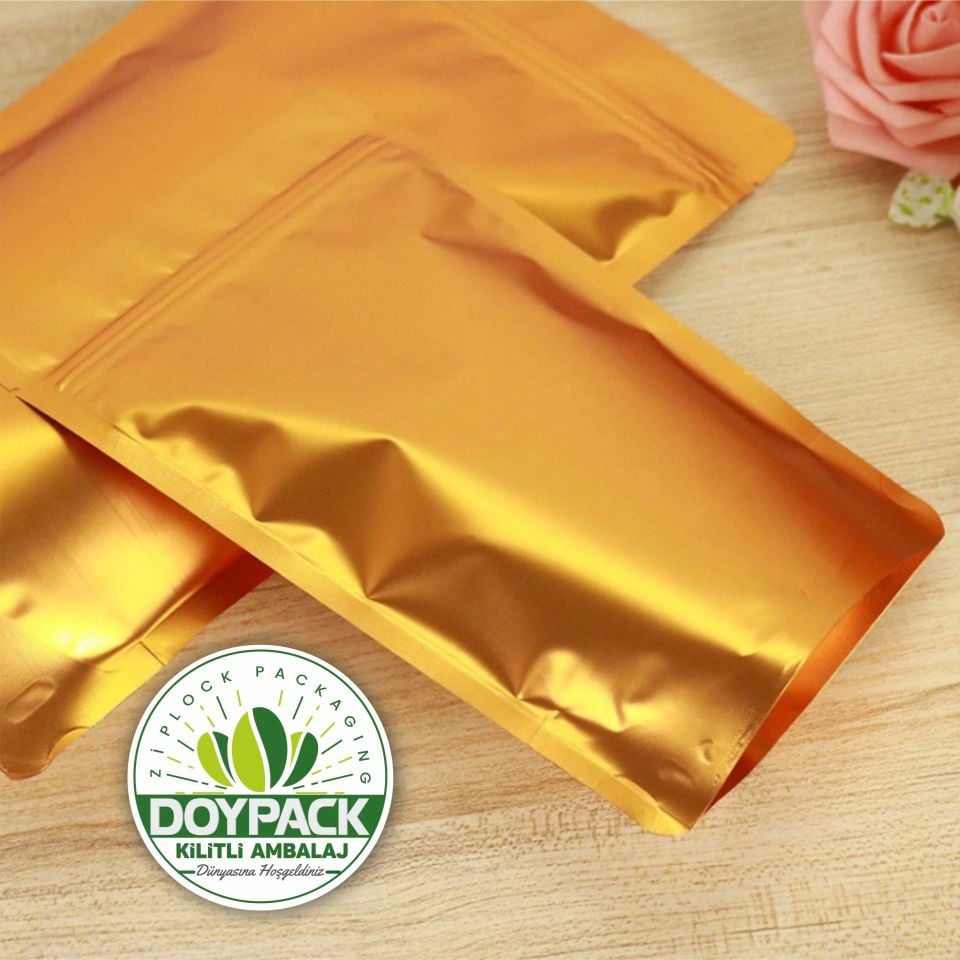Parlak Gold Alüminyum Kilitli Doypack
