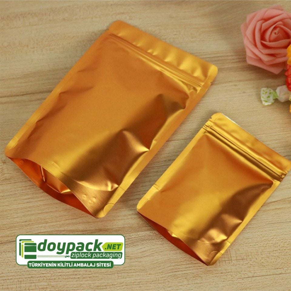 Parlak Gold Alüminyum Kilitli Doypack