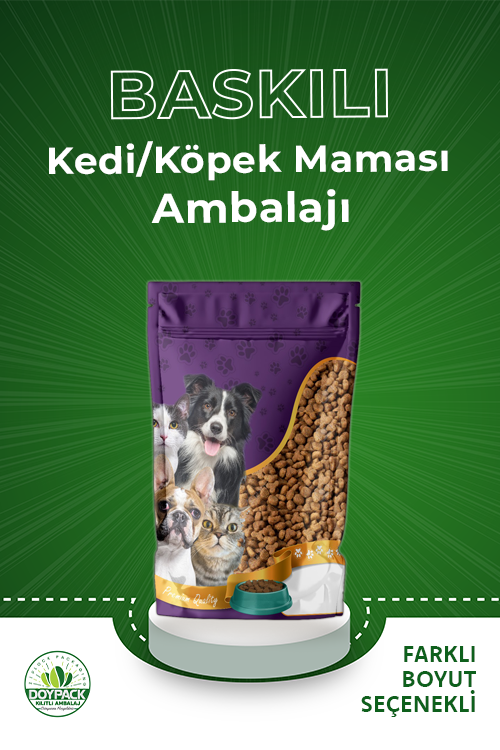 Baskılı Kedi Köpek Maması Ambalajı 850 - 22x33cm