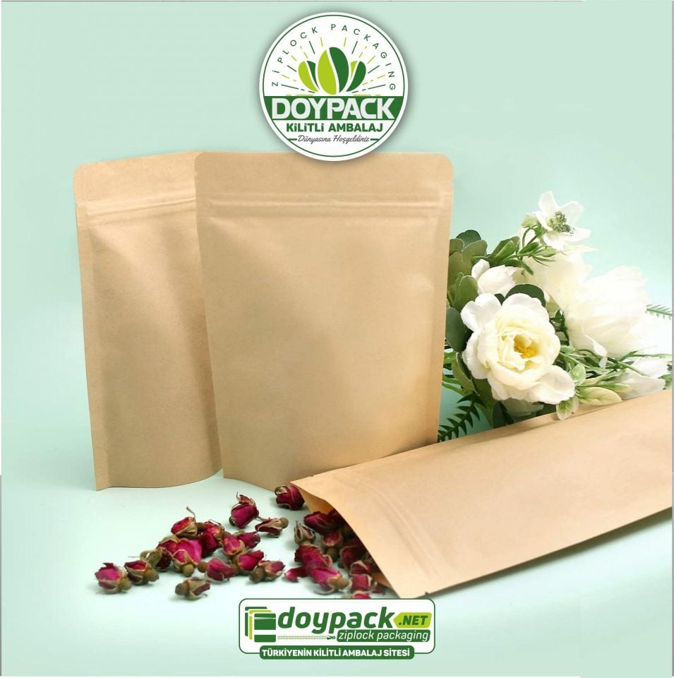 Kraft Alüminyum Kilitli Doypack 2000 - 13x22.5cm