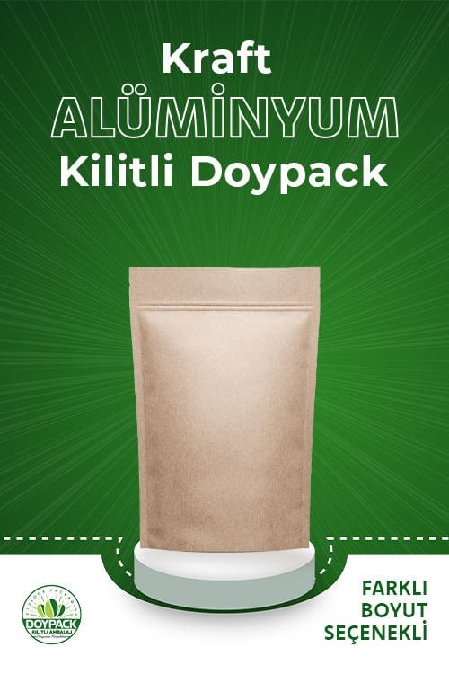 Kraft Alüminyum Kilitli Doypack 2000 - 13x22.5cm