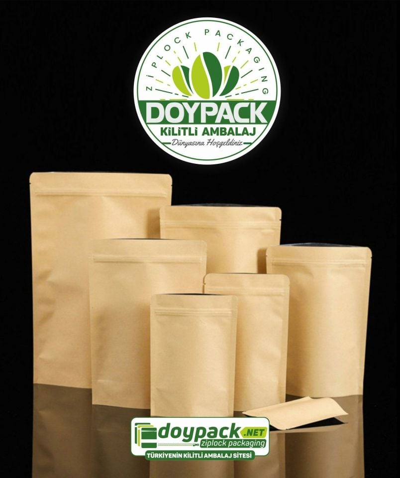 Kraft Alüminyum Kilitli Doypack