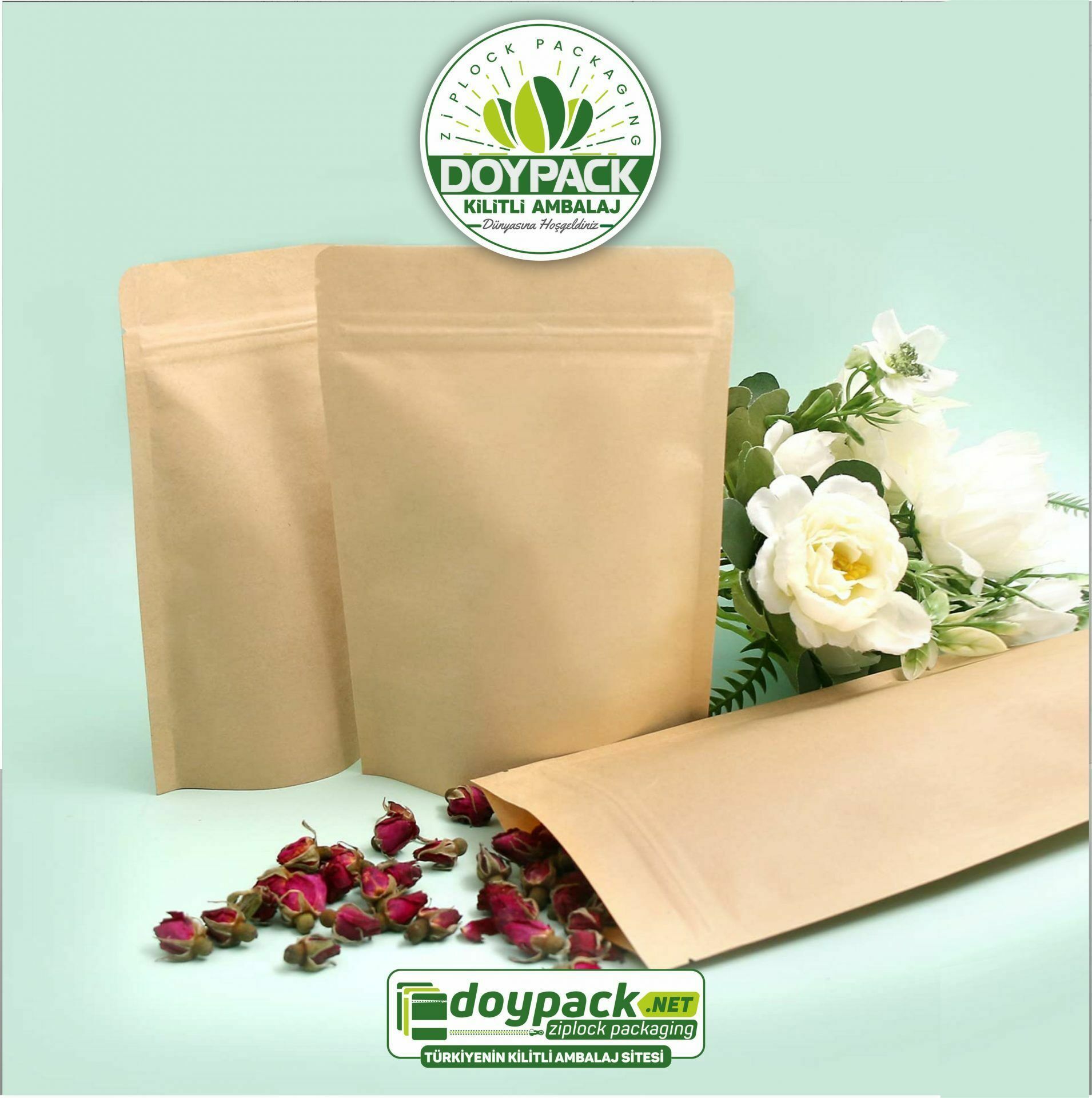 Kraft Alüminyum Kilitli Doypack 1000 - 11x18.5cm