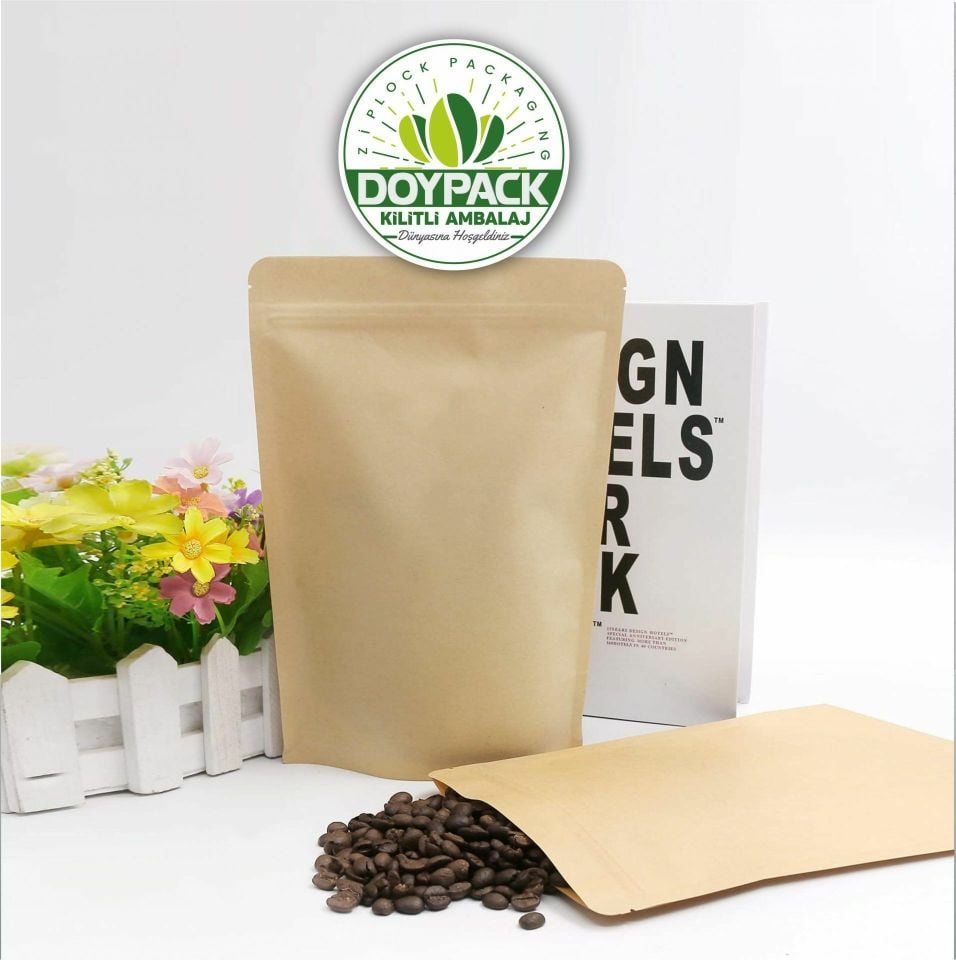 Kraft Alüminyum Kilitli Doypack 1000 - 11x18.5cm