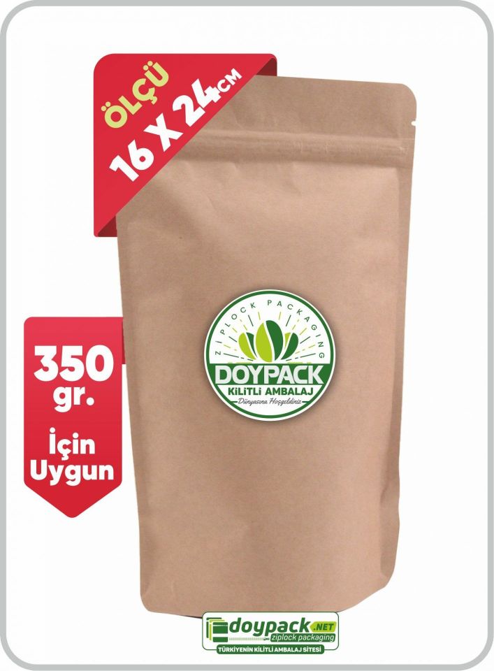 Kraft Alüminyum Kilitli Doypack 500 - 16x24cm