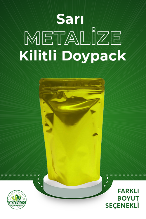 Sarı Metalize Kilitli Doypack