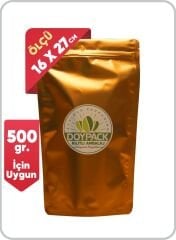 Turuncu Metalize Kilitli Doypack