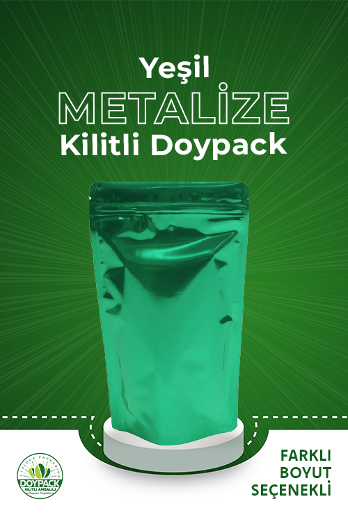 Yeşil Metalize Kilitli Doypack