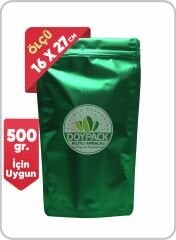 Yeşil Metalize Kilitli Doypack