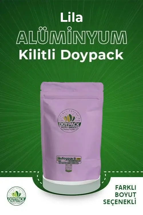 Lila Alüminyum Kilitli Doypack 1000 - 13x20cm