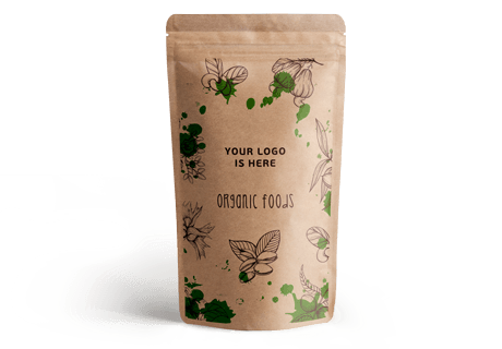 Kraft Pencereli Kilitli Doypack 100 - 8.5x14.5cm