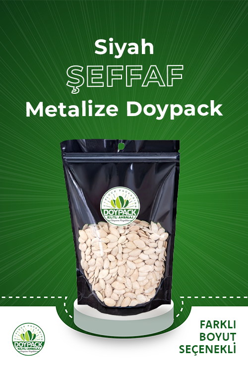 Siyah Şeffaf Metalize Doypack