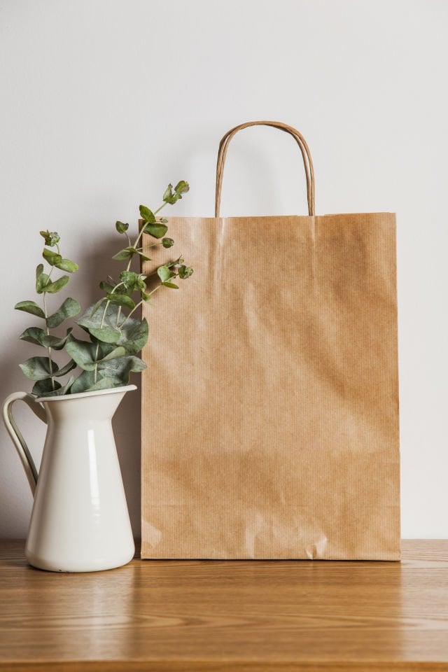 Burgu Saplı Kraft Çanta 200 - 32x40x12cm