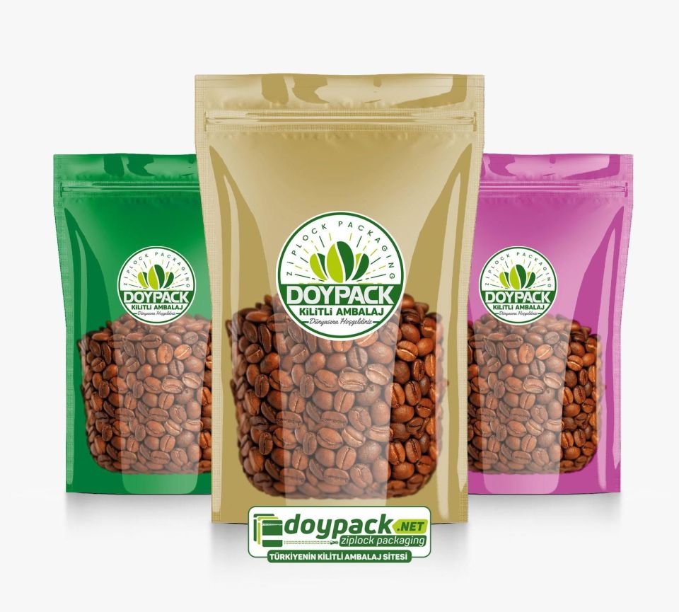 Yeşil Şeffaf Metalize Kilitli Doypack