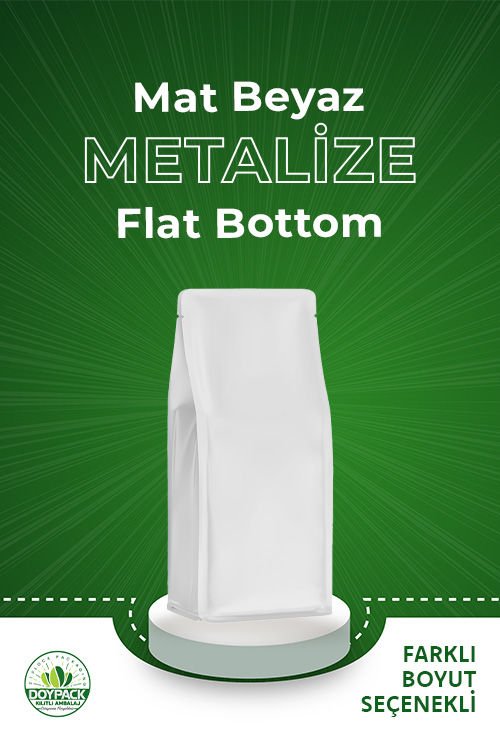 Mat Beyaz Metalize Flat Bottom