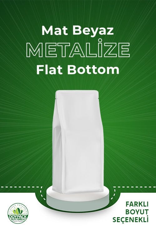 Mat Beyaz Metalize Flat Bottom