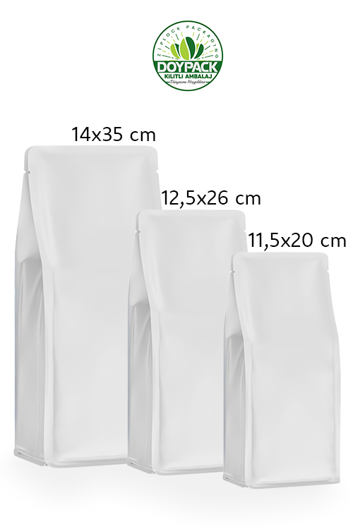 Mat Beyaz Metalize Flat Bottom 1000 - 14x35cm - Valfsiz