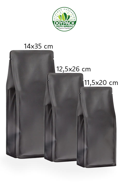 Parlak Siyah Metalize Flat Bottom 1000 - 14x35cm - Valfsiz