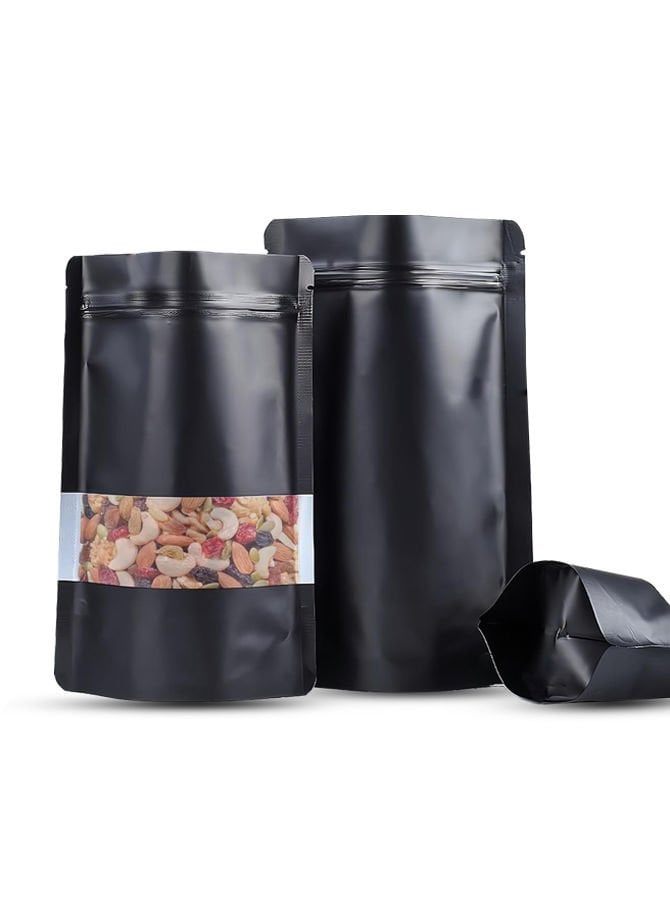 Siyah Metalize Pencereli Doypack