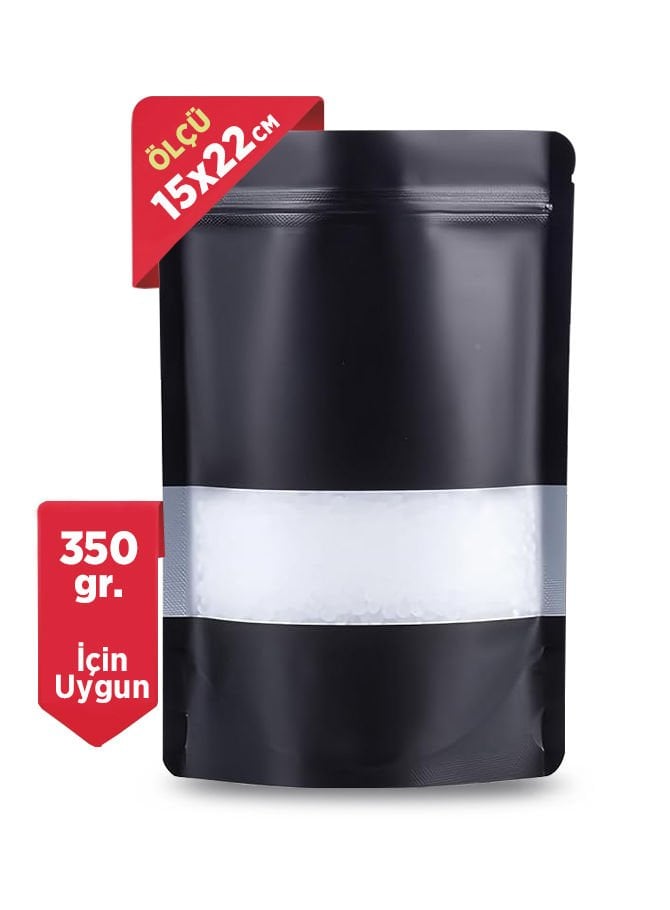 Siyah Şeffaf Pencereli Doypack