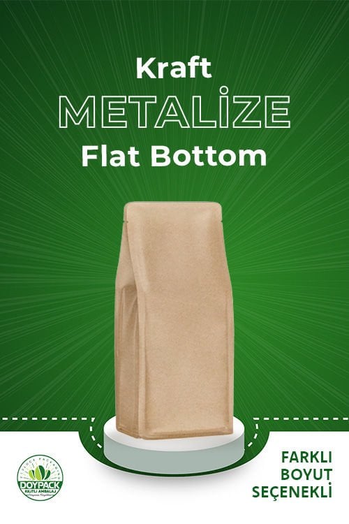 Kraft Metalize Flat Bottom 1000 - 14x35cm - Valfsiz