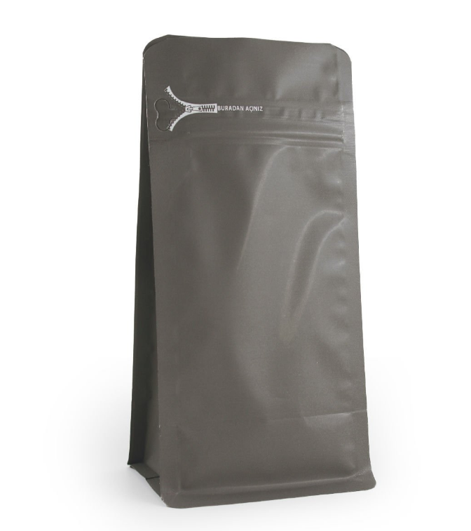 Gri Kilitli Flat Bottom Buradan Açınız Torba 11x21+4 Cm 250 Gr